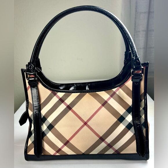 Burberry Ashmore Super Nova Check Patent Leather Bag - Picture 2 of 16